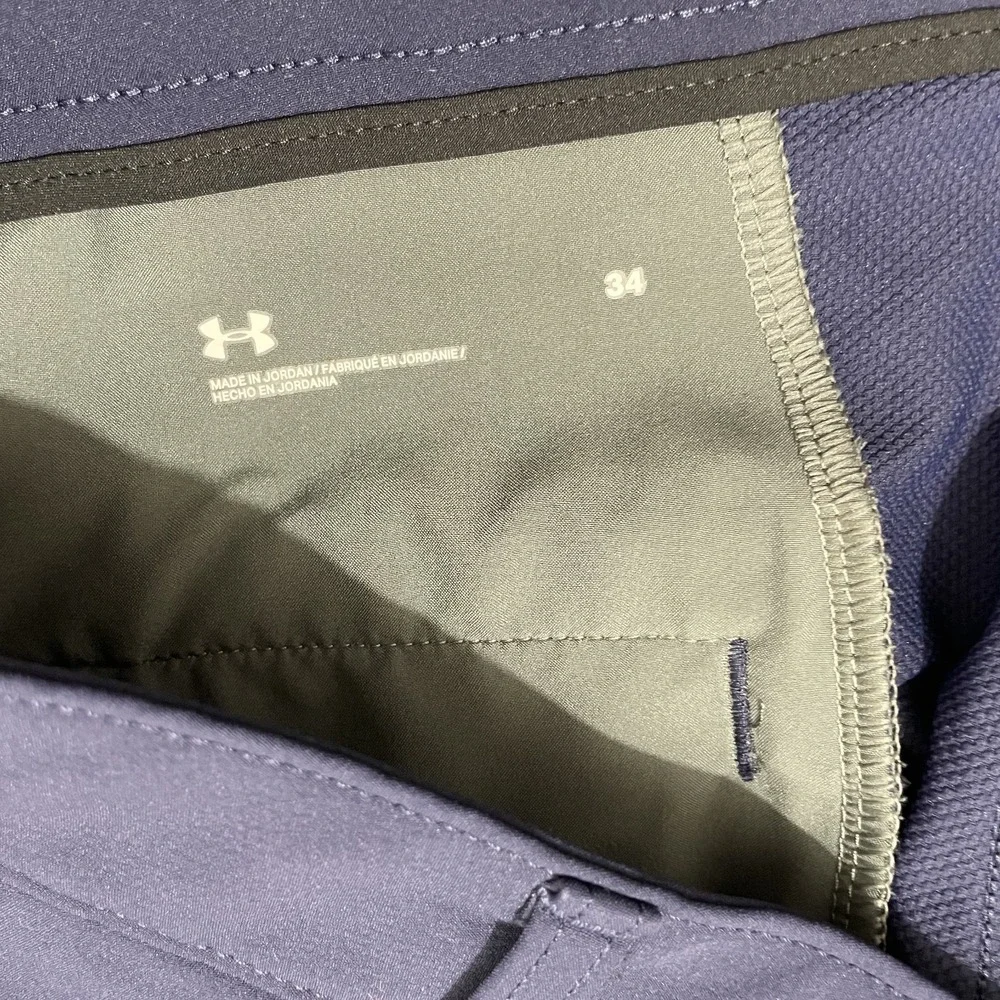 Under Armour Shorts Mens 34 Match Play Golf Elastic Waist Navy Blue Performance - Picture 6 of 7